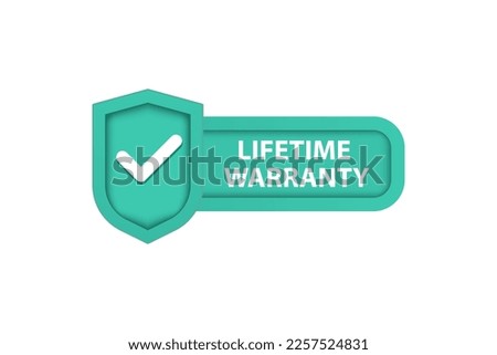 Banner 3D with lifetime warranty. vector illustration
