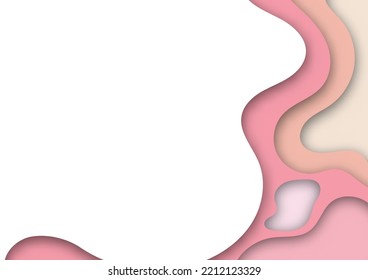 Banner con diseño de corte de papel 3D de color rosado. fondo abstracto vectorial. diseño en blanco para presentaciones de mensajes de texto. papel pintado de color rosa.