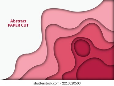 Banner con diseño de corte de papel 3D de color rosado. Antecedentes abstractos. diseño en blanco para presentaciones de mensajes de texto. fondo de pantalla de color verde.