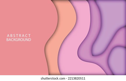 Banner with 3D paper cut design wave colorful. Abstract background. layout blank use for text message presentations. green tone color wallpaper.