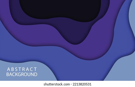 Banner with 3D paper cut design wave Blue color. Abstract background. layout blank use for text message presentations. green tone color wallpaper.