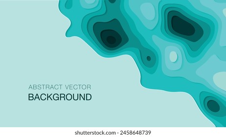 Banner with 3D paper cut shapes abstract background layout for business presentations, flyers, posters and invitations. Lower left copy space included.