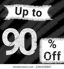 Banner up to 5 10 15 20 25 30 35 40 45 50 60 70 80 90 percent off elegant chalk style