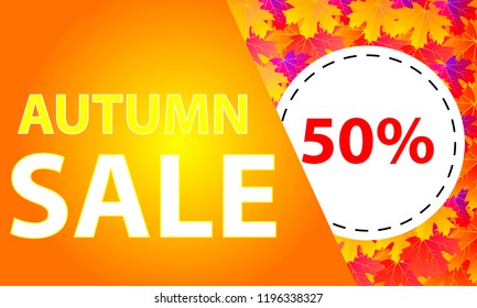 banner with 50% autumn discounts