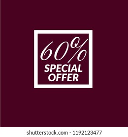 Banner with 60% special offer.