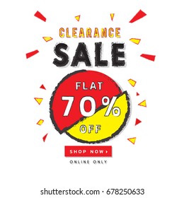 banner up to 70% off vector illustration
