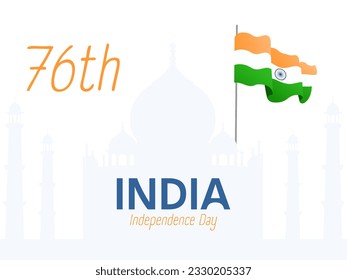 Banner for 76 india independence day. Illustration with balloons in the colors of the Indian flag.