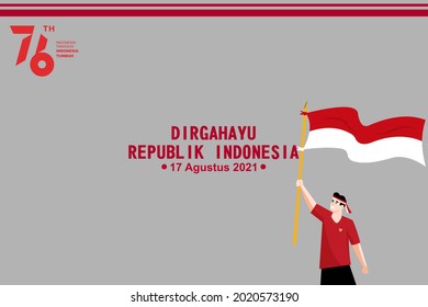 Banner for the 76th anniversary of the Republic of Indonesia.