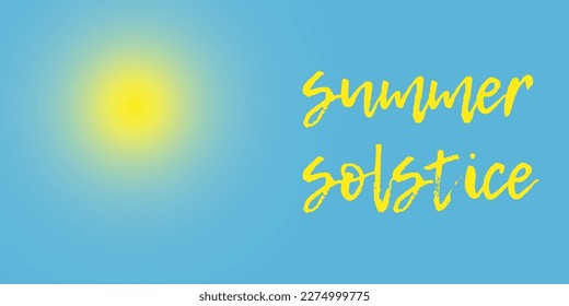 banner about the summer solstice. The sun and the blue sky. vector illustration