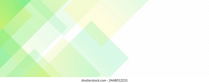 Banner abstract background. Memphis. Green and yellow gradations. Transparent. Halftone . White background. Trendy, esp 10