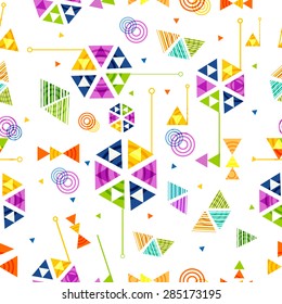 Banner abstract colorful and creative triangle background, vector illustration. Seamless pattern.