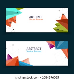 Banner Abstract colorful geometric triangular backgrounds. vector modern flyer.