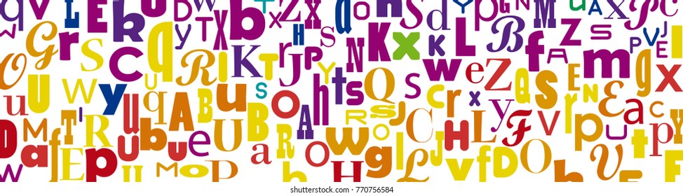 banner abstract confuse colorful alphabet, vector background