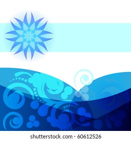Banner with abstract flower