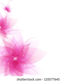 Banner With Abstract Flowers With Gradient Mesh, Vector Illustration