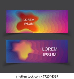 Banner abstract. Fluid organic colorful shapes. Cool gradient shapes composition