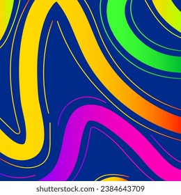 Banner abstract line neon color style