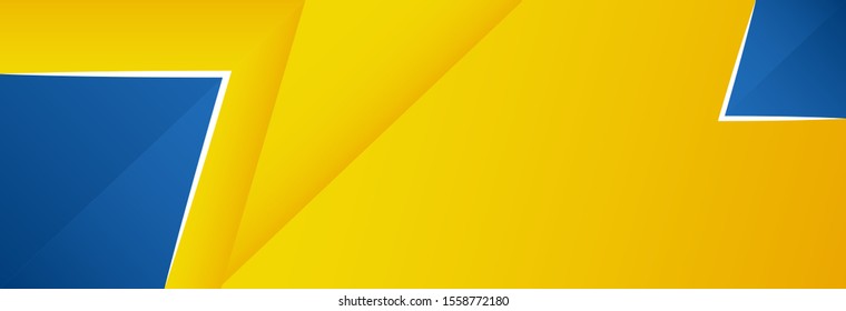 Banner Abstract Modern Vector Design Graphic Background Yellow Blue with Blank Space, EPS10