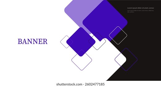 Banner abstract purple black gradient background, business technology digital communication template,  future poster cover pattern creative graphic 