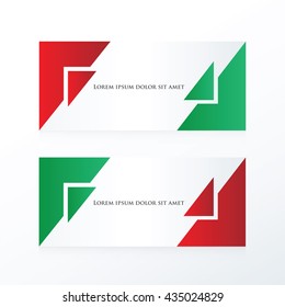 banner abstract red, green