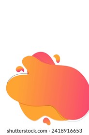 Banner with abstract shapes with gradient. Liquid figures. Template for book cover, flyer, advertising post, brochure, etc.