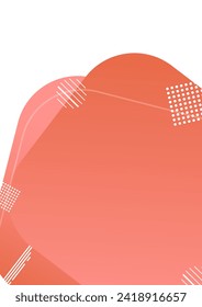 Banner with abstract shapes with gradient. Liquid figures. Abstract minimalistic background in Memphis style. Rose red colors. Template for book cover, flyer, advertising post, brochure, etc.