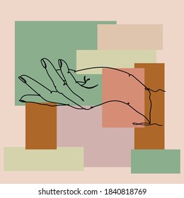 Banner abstrakt. Abstrakte Vektorgrafik schöne Hand - eine Linien Zeichnung. Vektorgrafik-Endloszeichnung.
