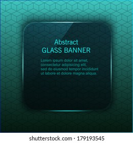 Banner abstract web element. Speech box with trendy glass effect