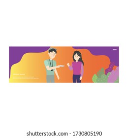 Banner Ad Service Excelent Business Flat Illustration Set