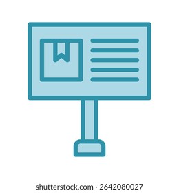 Banner Ads dual tone blue color, mini illustration icon. use for modern concept, print, UI, UX kit, web and app development. Vector related to product offering, marketing, business.