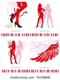 banner ads featuring angels, demons, wings and shoes