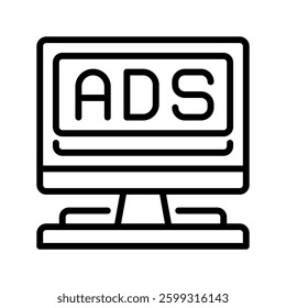 Banner Ads line icon. linear style sign for mobile concept and web design. Outline vector icon. Symbol, logo illustration. Vector graphic