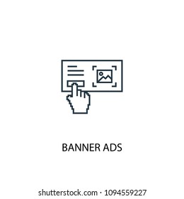 Banner Ads line icon. Simple element illustration. Banner Ads symbol design from Social Media Marketing collection. Can be used in web and mobile.