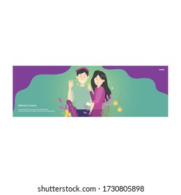 Banner Ads Millenial Excelent Illustration Set