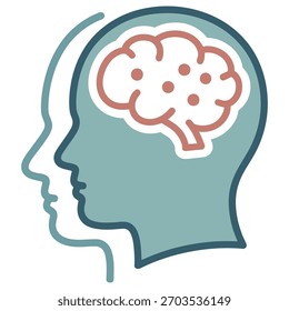 A banner advertisement featuring two stylized human heads joined at the temples, with a vibrant, glowing brain connecting them, symbolizing ideas and intellect.
