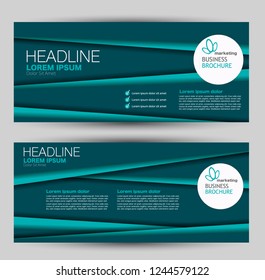 Banner for advertisement. Flyer design or web template set.. Vector illustration commercial promotion background. Blue color.