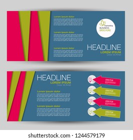 Banner for advertisement. Flyer design or web template set.. Vector illustration commercial promotion background. Blue, pink, and green color.