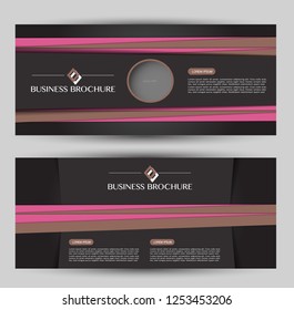 Banner for advertisement. Flyer design or web template set. Vector illustration commercial promotion background. Black, pink, and brown color.