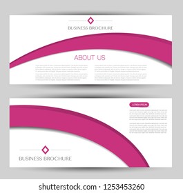 Banner for advertisement. Flyer design or web template set. Vector illustration commercial promotion background. Pink color.