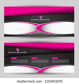 Banner for advertisement. Flyer design or web template set. Vector illustration commercial promotion background. Black and pink color.
