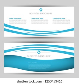 Banner for advertisement. Flyer design or web template set. Vector illustration commercial promotion background. Blue color.