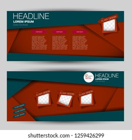 Banner for advertisement. Flyer design or web template set. Vector illustration commercial promotion background. Red and green color.