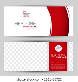 Banner for advertisement. Flyer design or web template set. Vector illustration commercial promotion background. Red color.