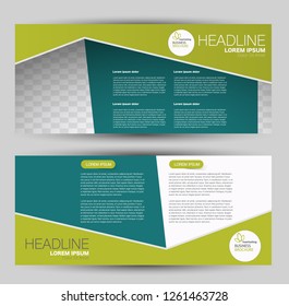 Banner for advertisement. Flyer design or web template set. Vector illustration commercial promotion background. Green color.