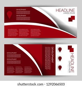 Banner for advertisement. Flyer design or web template set. Vector illustration commercial promotion background. Red color.