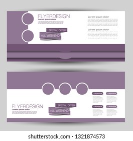 Banner for advertisement. Flyer design or web template set. Vector illustration commercial promotion background. Purple color.
