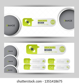 Banner for advertisement. Flyer design or web template set. Vector illustration commercial promotion background. Green color.
