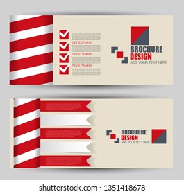 Banner for advertisement. Flyer design or web template set. Vector illustration commercial promotion background. Red color.