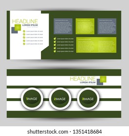 Banner for advertisement. Flyer design or web template set. Vector illustration commercial promotion background. Green color.