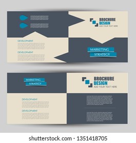 Banner for advertisement. Flyer design or web template set. Vector illustration commercial promotion background. Blue color.